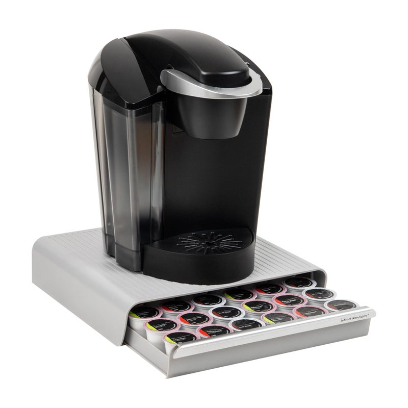 Mind Reader Single Serve Coffee Pod Drawer, 36 Pod Capacity, Countertop Organizer, 13.25"L x 12.75"W x 2.75"H, Gray - Image 1